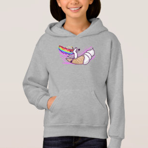 Einhorn Regenbogen Reitendes Eiscremehörnchen Hoodie