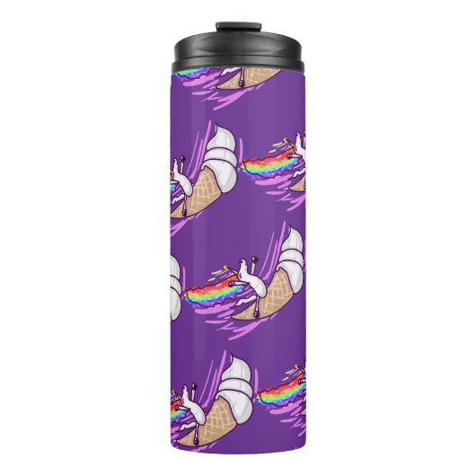 Einhorn Regenbogen Reitendes Eiscremehörnchen Thermosbecher (Vorderseite)