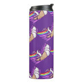 Einhorn Regenbogen Reitendes Eiscremehörnchen Thermosbecher (Nach links gedreht)