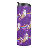 Einhorn Regenbogen Reitendes Eiscremehörnchen Thermosbecher (Nach rechts gedreht)