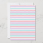 Einhorn Regenbogen Rosa Goldener Blumenreath Gebur Einladung (Rückseite)