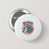 Einhorn Regenbogen Schallplatten Club Weiße Hinter Button (Vorne & Hinten)