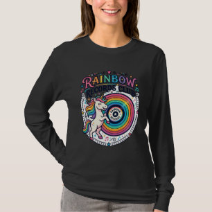Einhorn Regenbogen Schallplatten Club Weißer Hinte T-Shirt