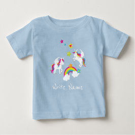 Einhorn-Regenbogen-Sterne. Fairy Tale Baby T-Shirt
