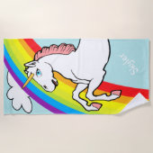 Einhorn-Regenbogen Strandtuch (Vorderseite)