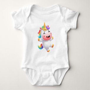 Einhorn Regenbogen Süßes verspielt Einhorn mit Re Baby Strampler