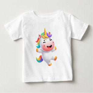 Einhorn Regenbogen  Süßes verspielt Einhorn mit Re Baby T-shirt
