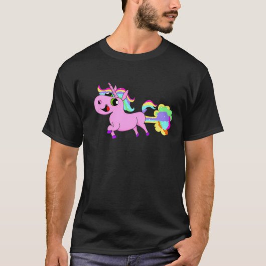 Einhorn Regenbogen T-Shirt (Vorderseite)