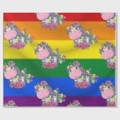 Einhorn Regenbogen Thema Umschlagpapier Geschenkpapier (Flach)