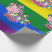 Einhorn Regenbogen Thema Umschlagpapier Geschenkpapier (Ecke)