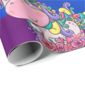 Einhorn Regenbogen Thema Umschlagpapier Geschenkpapier (Rolleneckpunkt)