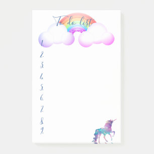 Einhorn,Regenbogen,To-Do-Liste Post-it Klebezettel