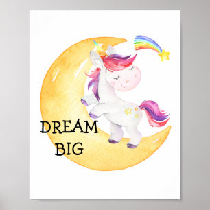 Einhorn Regenbogen Traum Großes Kinderzimmer Baby  Poster