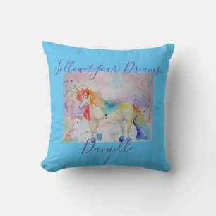 Einhorn-Regenbogen-Träume Kissen