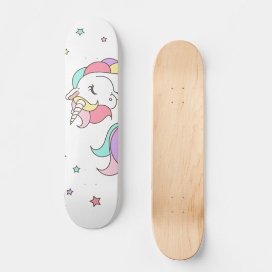 Einhorn-Regenbogen-u. Skateboard (Vorderseite)