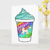 Einhorn, Regenbogen und Eis Geburtstag Karte (Gelbe Blume)