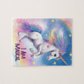 Einhorn Regenbogen Wasserfarbe mit Sternen Triptyc Puzzle (Horizontal)