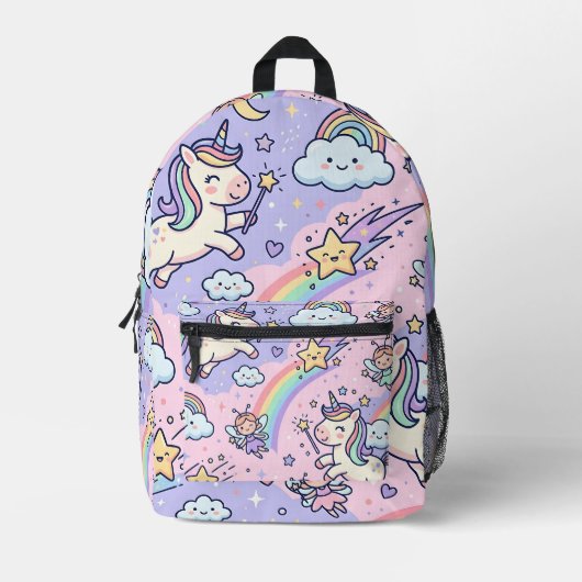 Einhorn Regenbogen Wolke Rucksack (Vorderseite)