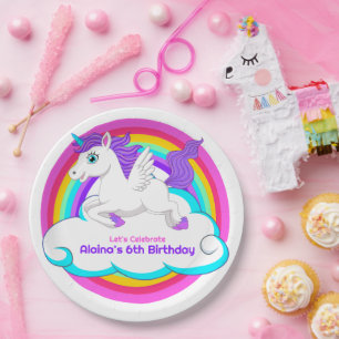Einhorn Regenbogen Wolken Sterne Bounce Haus Gesch Pappteller