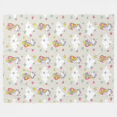 Einhorn-Regenbogen-Wolken und buntes Fleecedecke (Vorderseite (Horizontal))