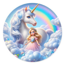 Einhorn-Regenbogenaufkleber, Pastel Fairytale