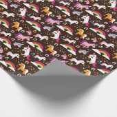 Einhorn-Regenbogenkinder-Hinterpferd Geschenkpapier (Ecke)