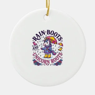 Einhorn Regenstiefel und Einhorn Wurzeln Werbe-Shi Keramik Ornament