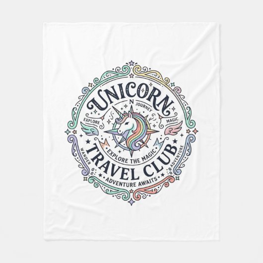 Einhorn-Reiseklub Original Zazzle Design_1 Fleecedecke (Vorderseite)