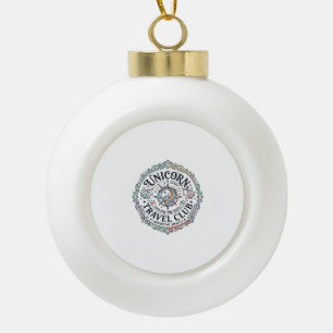 Einhorn-Reiseklub Original Zazzle Design_1 Keramik Kugel-Ornament