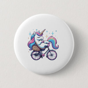 Einhorn Reiten Fahrradboys Mädchen Kinder Teen Button