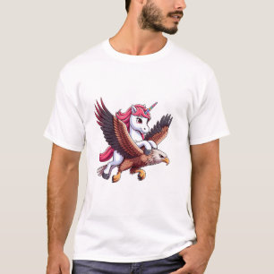 Einhorn Reitender Rotschwanzbussard Jungen Mädchen T-Shirt