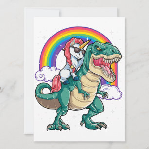 Einhorn Reitender T-Rex Dinosaurier Jungen Mädchen Einladung