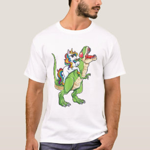 Einhorn Reitender T-Rex Dinosaurier Jungen Mädchen T-Shirt