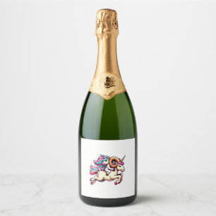 Einhorn Reitender Widder Jungen Mädchen Männer Fra Schaumweinetikett
