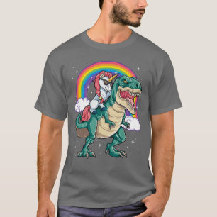 Einhorn reitendes Dinosaurier für Mädchen Frauen J T-Shirt