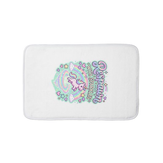 Einhorn-Respawn mit Glitzer Premium-Vector-Aufkleb Badematte (Vorderseite)