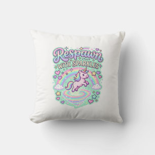 Einhorn-Respawn mit Glitzer Premium-Vektor-Stick Kissen