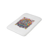 Einhorn Retro Regenbogen Reiter Badematte (Schrägansicht)