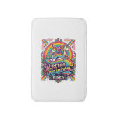 Einhorn Retro Regenbogen Reiter Badematte (Vorderseite Vertikal)