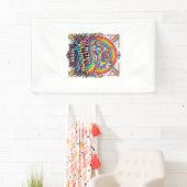 Einhorn Retro Regenbogen Reiter Banner (Insitu)