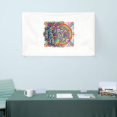 Einhorn Retro Regenbogen Reiter Banner (Messeveranstaltung)
