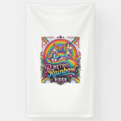 Einhorn Retro Regenbogen Reiter Banner (Vertikal)