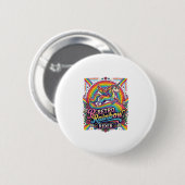 Einhorn Retro Regenbogen Reiter Button (Vorne & Hinten)