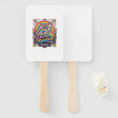 Einhorn Retro Regenbogen Reiter Fächer (Vorne und Hinten)
