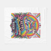 Einhorn Retro Regenbogen Reiter Fleecedecke (Vorderseite (Horizontal))