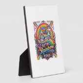 Einhorn Retro Regenbogen Reiter Fotoplatte (Seite)