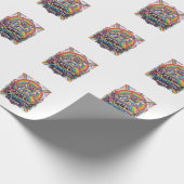 Einhorn Retro Regenbogen Reiter Geschenkpapier (Ecke)