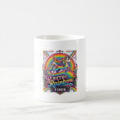 Einhorn Retro Regenbogen Reiter Kaffeetasse (Mittel)