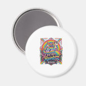 Einhorn Retro Regenbogen Reiter Magnet (Vorderseite/Rückseite)