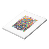 Einhorn Retro Regenbogen Reiter Notizblock (Rotiert)